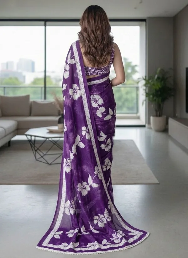 Leelavati_Blocked_Printed_Ikkat_Pure_Cotton_Saree_Purple