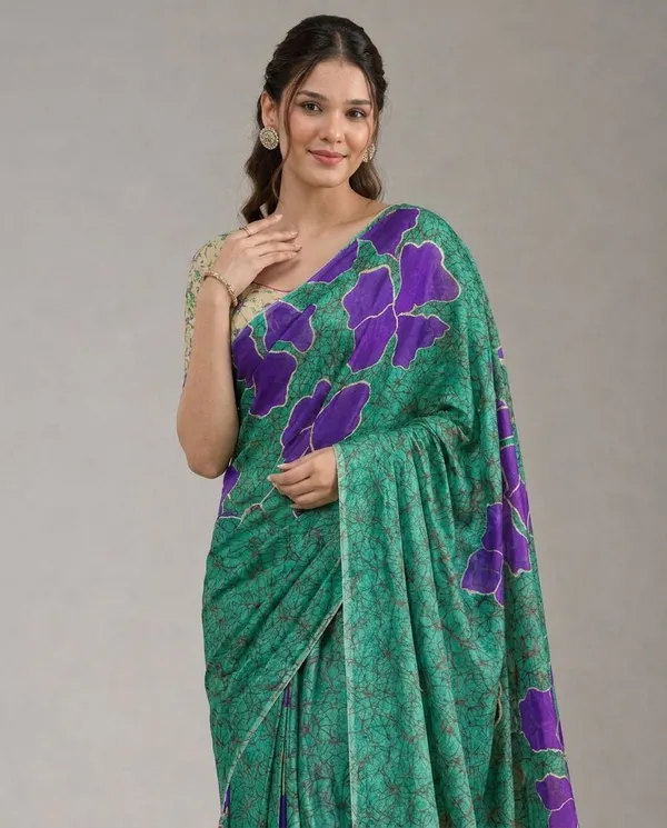 Leelavati_Blocked_Printed_Ikkat_Pure_Cotton_Saree_Blue