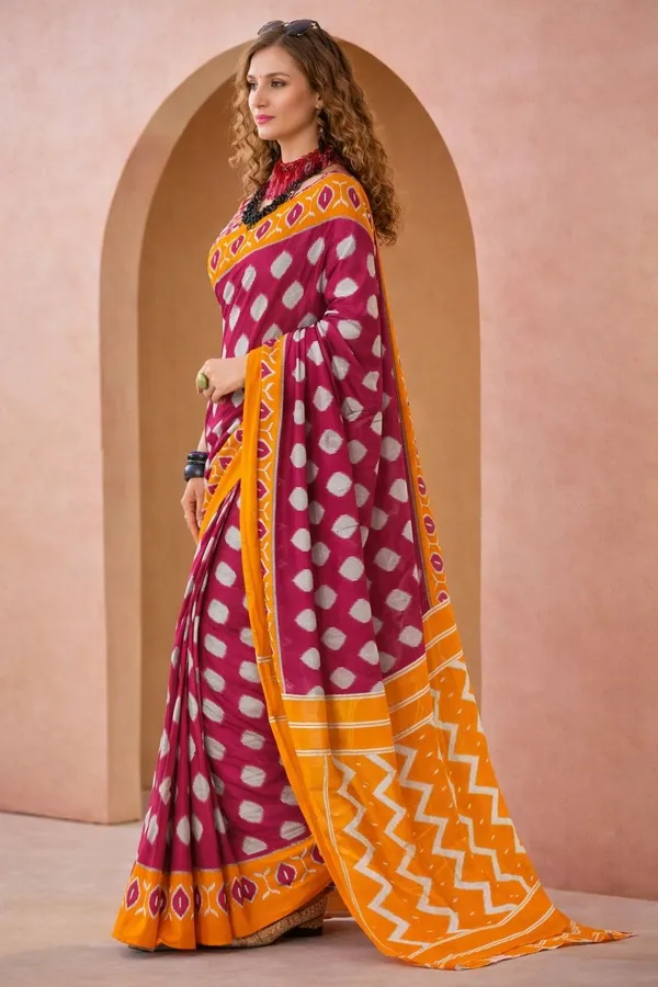 Leelavati_Blocked_Printed_Ikkat_Pure_Cotton_Saree_Pink