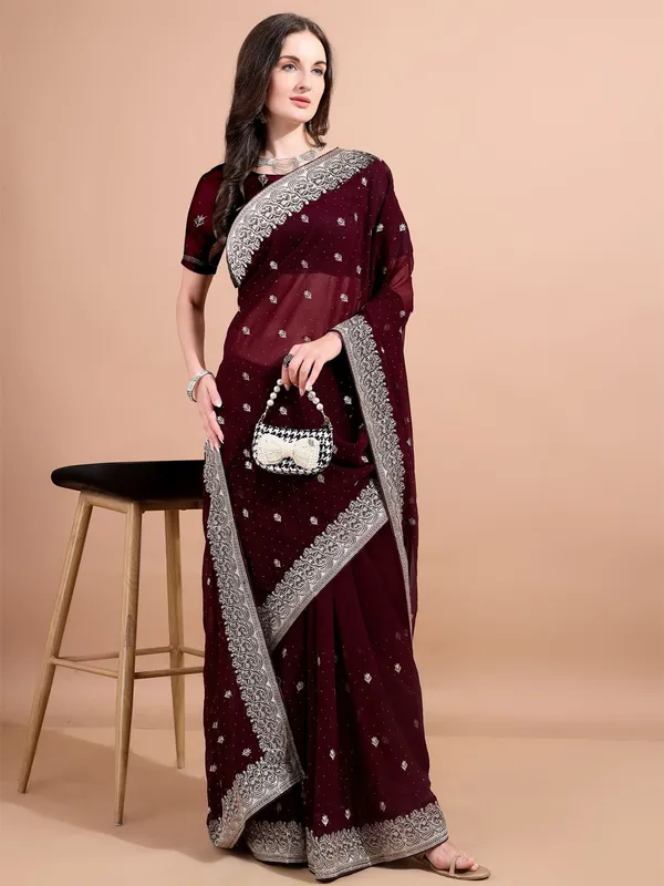 Leelavati_Embroidered_Bollywood_Georgette_Saree_Maroon