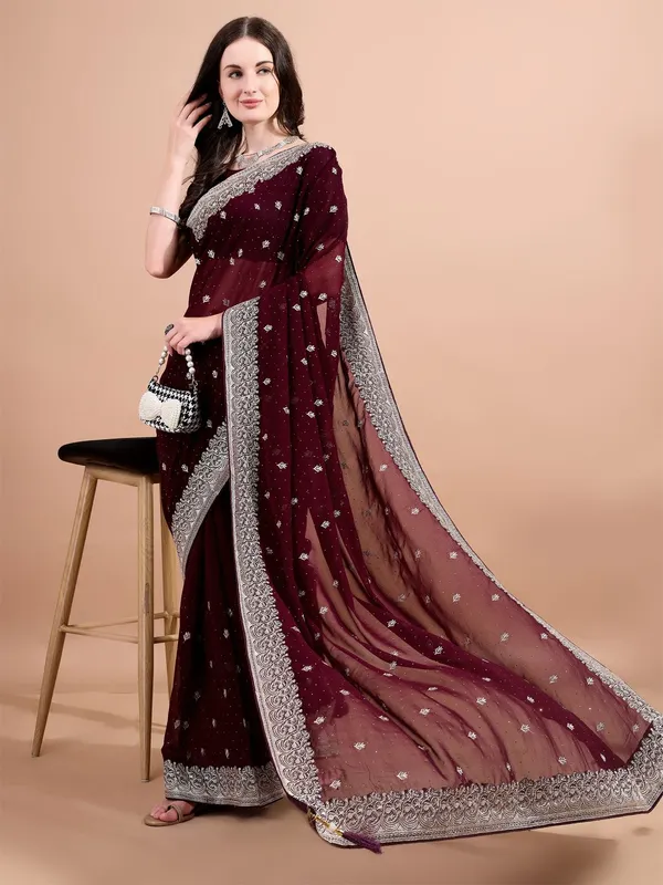 Leelavati_Embroidered_Bollywood_Georgette_Saree_Maroon