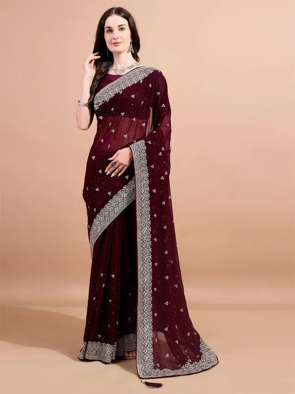 Leelavati_Embroidered_Bollywood_Georgette_Saree_Maroon