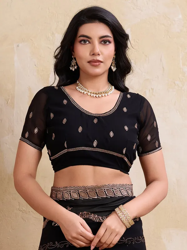 Leelavati_Embellished_Embroidered_Bollywood_Chiffon_Saree_Black