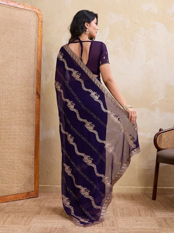 Leelavati_Embellished_Embroidered_Bollywood_Chiffon_Saree_Purple