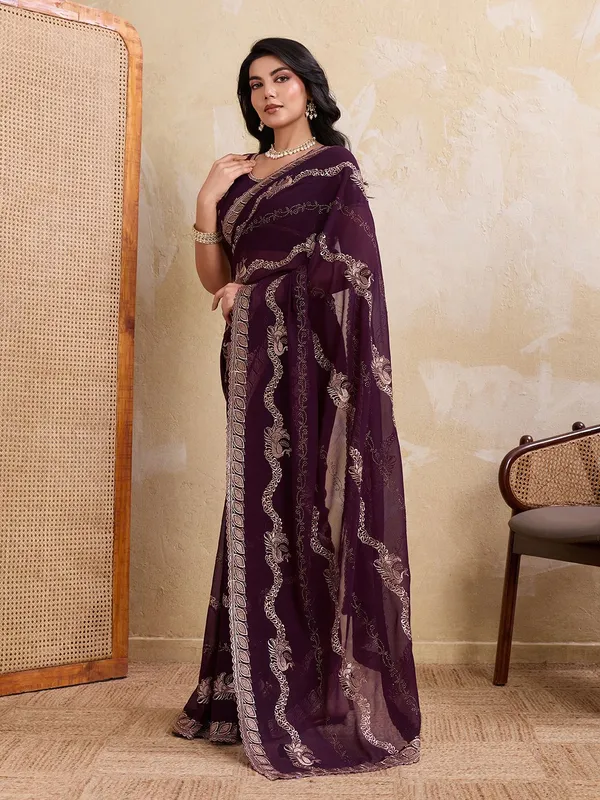 Leelavati_Embellished_Embroidered_Bollywood_Chiffon_Saree_Purple