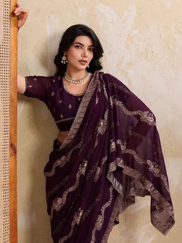 Leelavati_Embellished_Embroidered_Bollywood_Chiffon_Saree_Purple