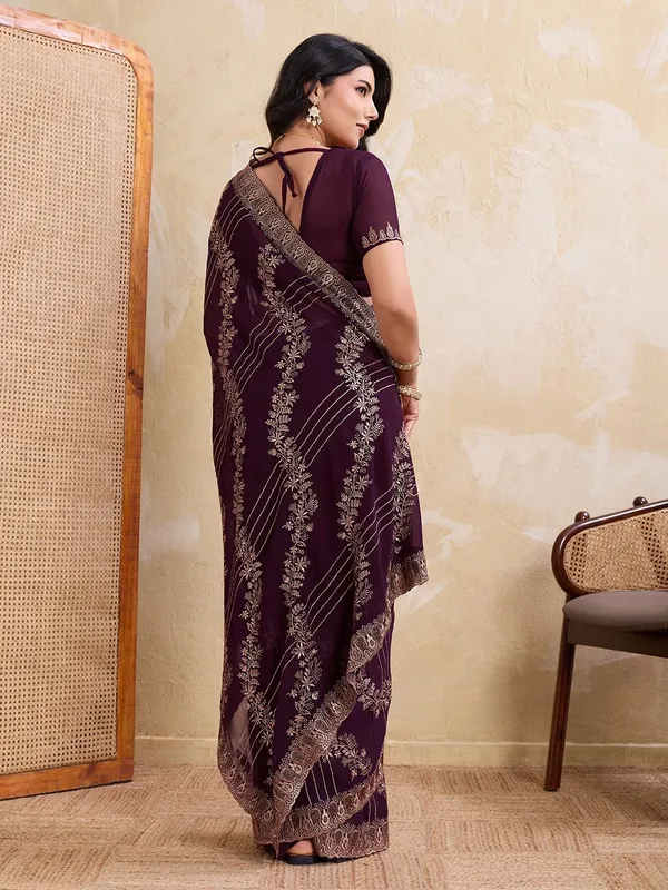 Leelavati_Embellished_Embroidered_Bollywood_Chiffon_Saree_Purple