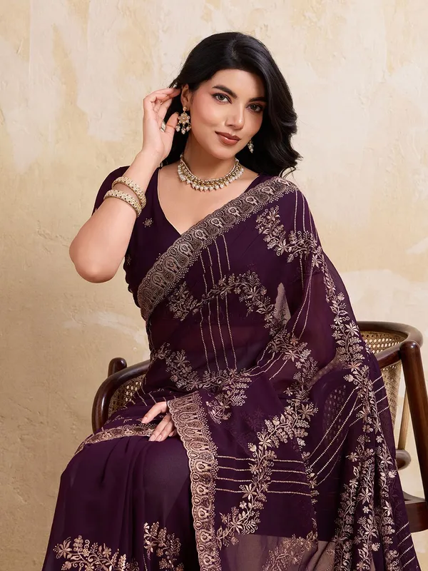 Leelavati_Embellished_Embroidered_Bollywood_Chiffon_Saree_Purple