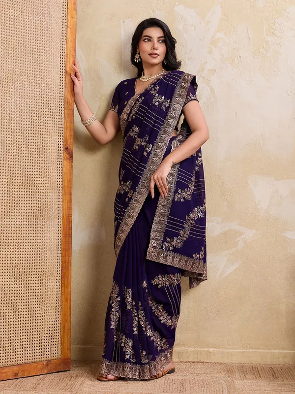 Leelavati_Embellished_Embroidered_Bollywood_Chiffon_Saree_Purple