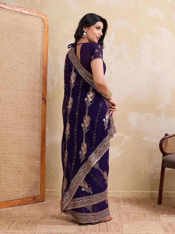 Leelavati_Embellished_Embroidered_Bollywood_Chiffon_Saree_Purple