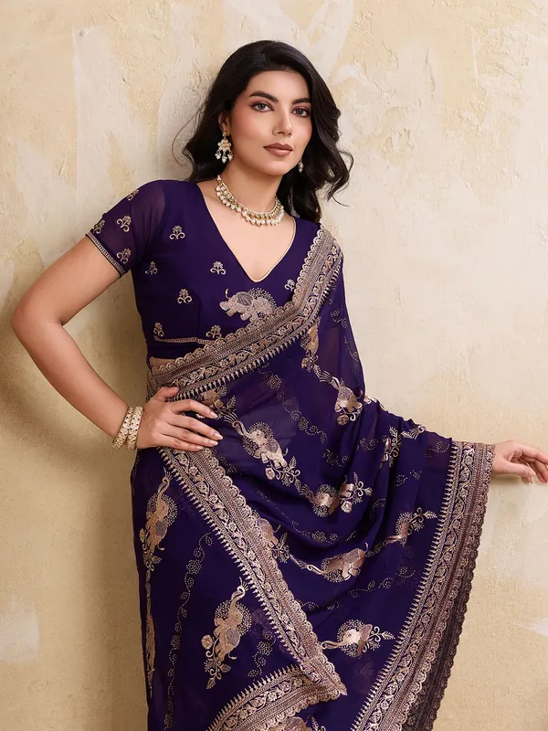 Leelavati_Embellished_Embroidered_Bollywood_Chiffon_Saree_Purple