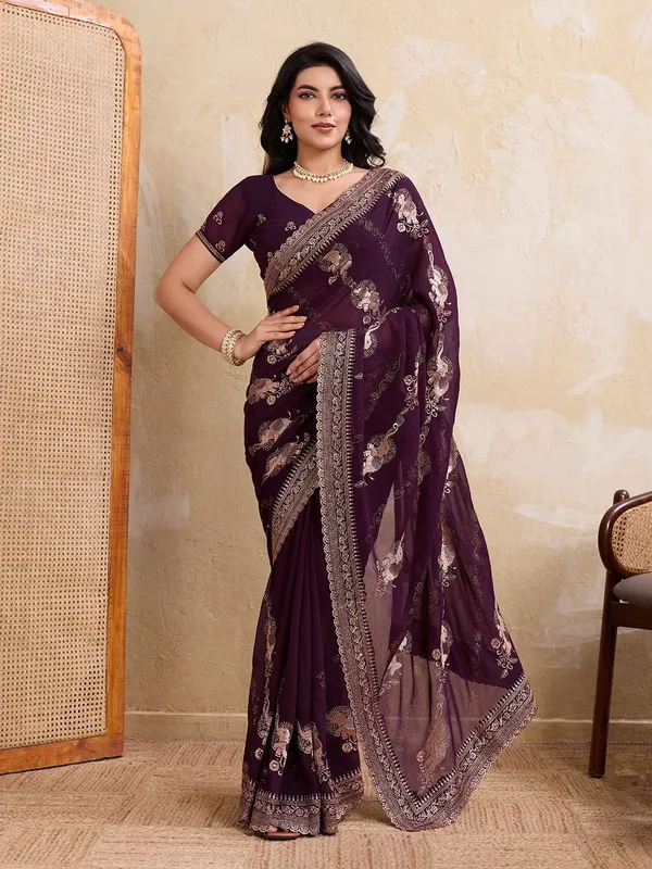 Leelavati_Embellished_Embroidered_Bollywood_Chiffon_Saree_Purple