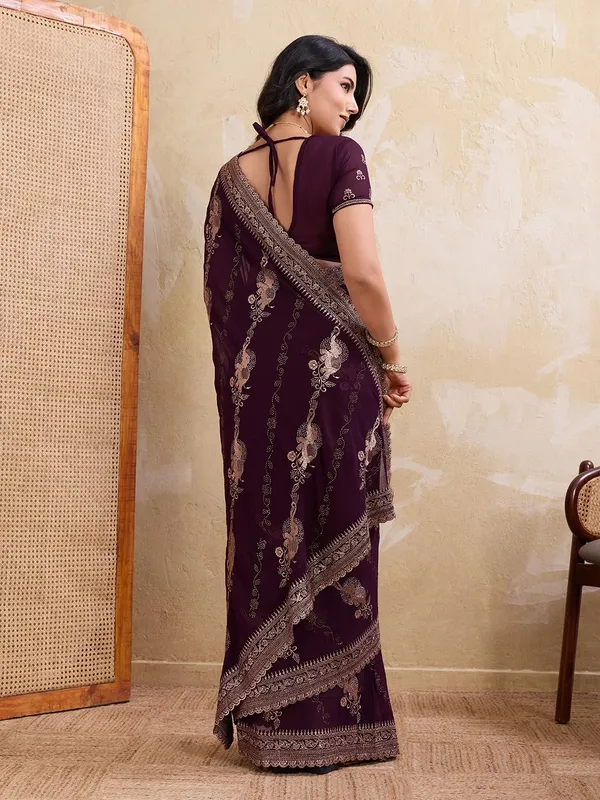 Leelavati_Embellished_Embroidered_Bollywood_Chiffon_Saree_Purple