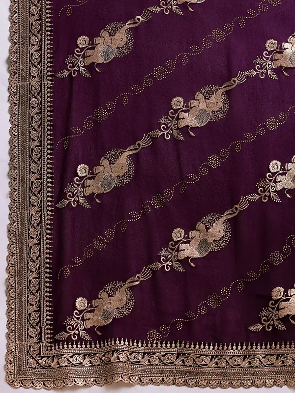 Leelavati_Embellished_Embroidered_Bollywood_Chiffon_Saree_Purple
