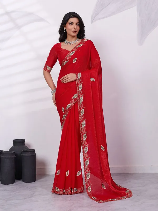 Leelavati_Embellished_Bollywood_Jimmy_Jimmy_Saree_Red