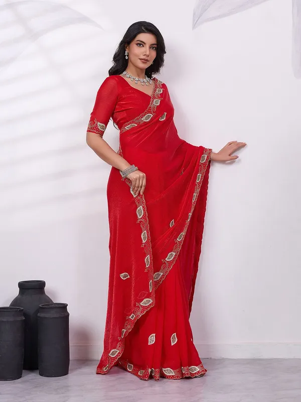 Leelavati_Embellished_Bollywood_Jimmy_Jimmy_Saree_Red