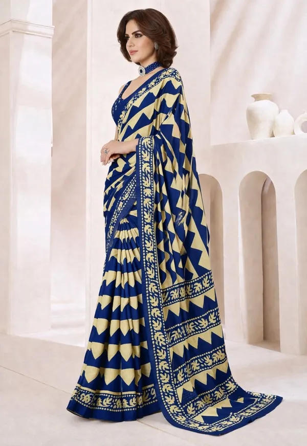 Leelavati_Printed_Ikkat_Pure_Cotton_Saree_Blue