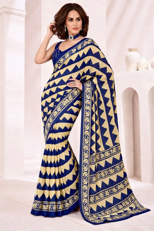 Leelavati_Printed_Ikkat_Pure_Cotton_Saree_Blue
