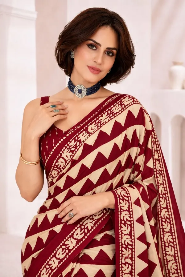 Leelavati_Printed_Ikkat_Pure_Cotton_Saree_Red_And_Beige