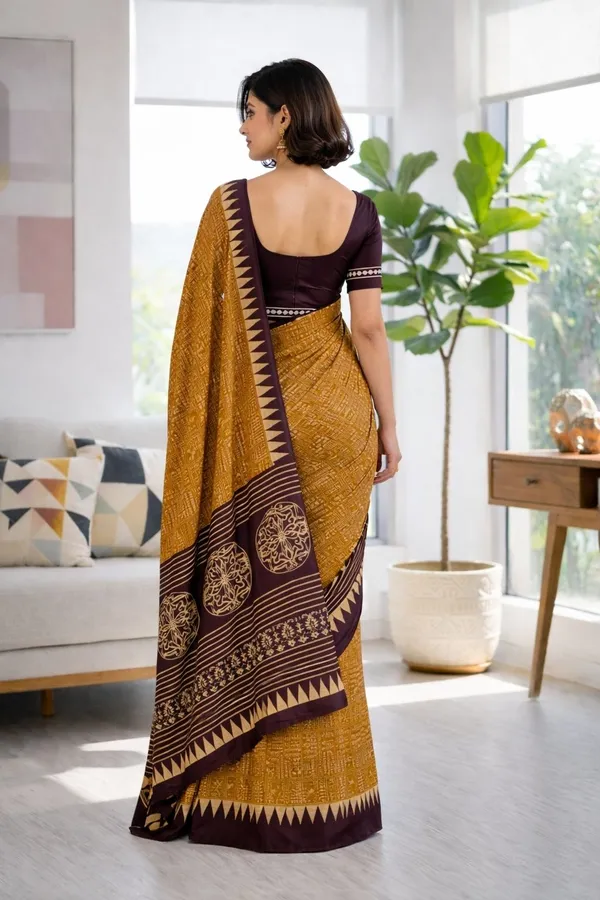Leelavati_Printed_Ikkat_Pure_Cotton_Saree_Mustard