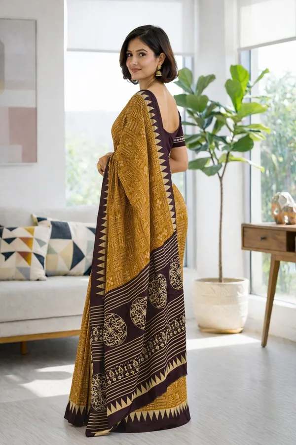 Leelavati_Printed_Ikkat_Pure_Cotton_Saree_Mustard