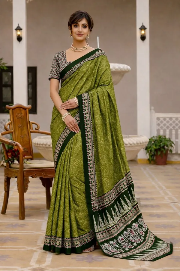 Leelavati_Printed_Ikkat_Pure_Cotton_Saree_Light_Green