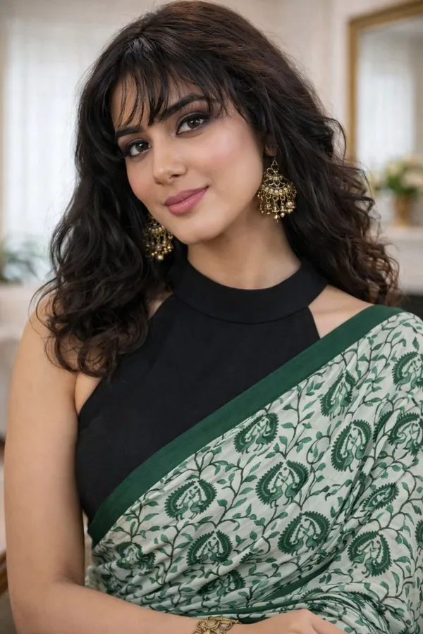 Leelavati_Printed_Ikkat_Pure_Cotton_Saree_Green