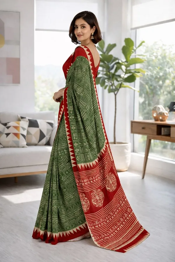 Leelavati_Printed_Ikkat_Pure_Cotton_Saree_Multicolor