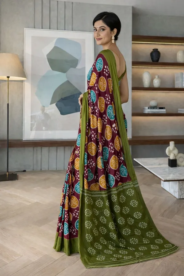 Leelavati_Printed_Ikkat_Pure_Cotton_Saree_Multicolor