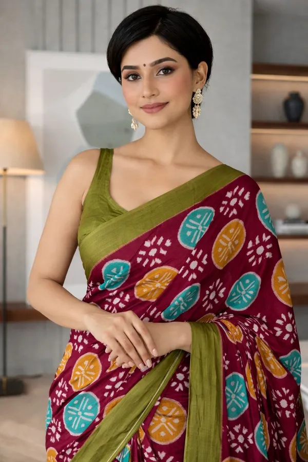 Leelavati_Printed_Ikkat_Pure_Cotton_Saree_Multicolor