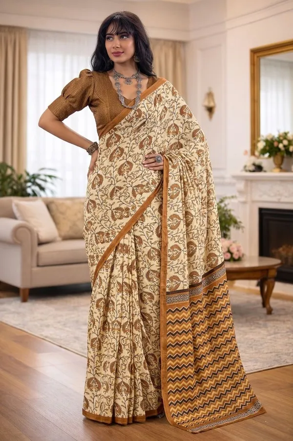 Leelavati_Printed_Ikkat_Pure_Cotton_Saree_Mustard