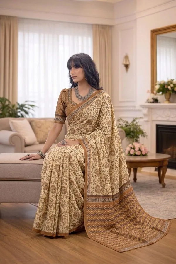 Leelavati_Printed_Ikkat_Pure_Cotton_Saree_Mustard