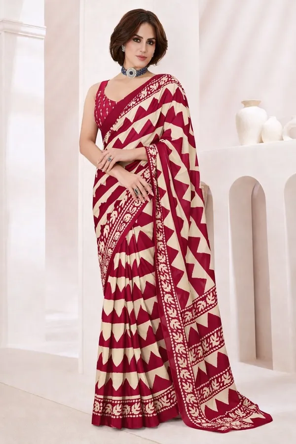 Leelavati_Printed_Floral_Print_Geometric_Print_Blocked_Printed_Ikkat_Pure_Cotton_Saree_Multicolor