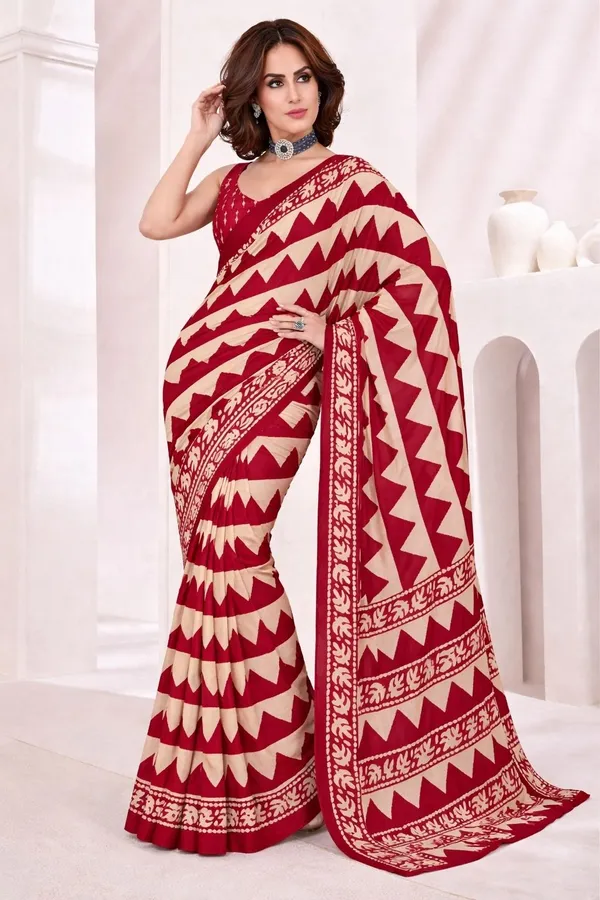 Leelavati_Printed_Floral_Print_Geometric_Print_Blocked_Printed_Ikkat_Pure_Cotton_Saree_Multicolor