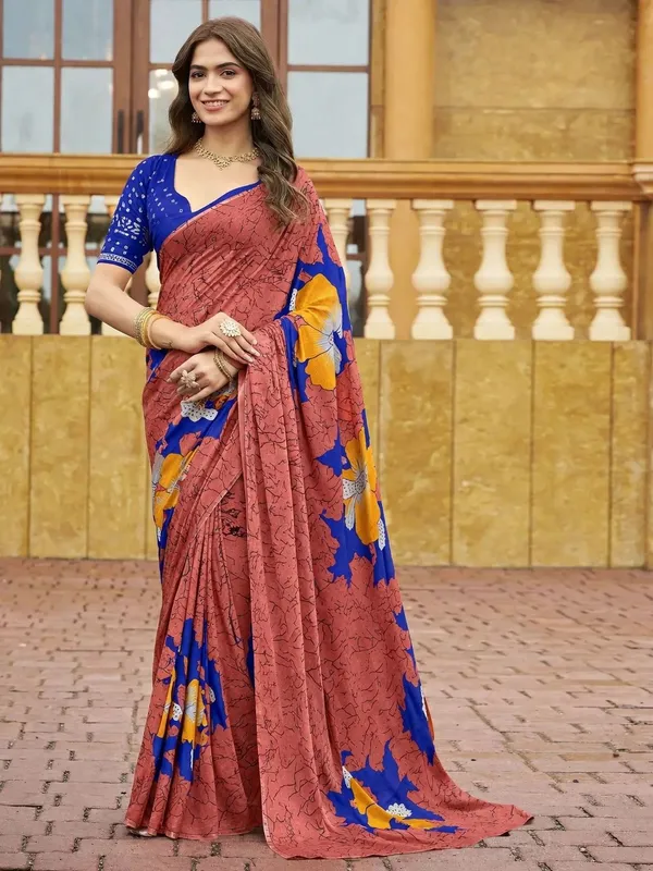 Leelavati_Printed_Floral_Print_Geometric_Print_Blocked_Printed_Daily_Wear_Pure_Cotton_Saree_Pink
