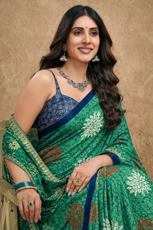 Leelavati_Printed_Floral_Print_Geometric_Print_Blocked_Printed_Daily_Wear_Pure_Cotton_Saree_Light_Blue