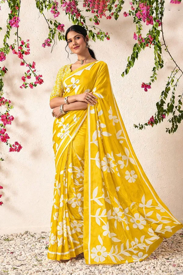 Leelavati_Printed_Floral_Print_Geometric_Print_Blocked_Printed_Daily_Wear_Pure_Cotton_Saree_Gold_And_Yellow