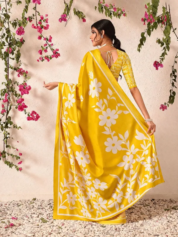 Leelavati_Printed_Floral_Print_Geometric_Print_Blocked_Printed_Daily_Wear_Pure_Cotton_Saree_Gold_And_Yellow