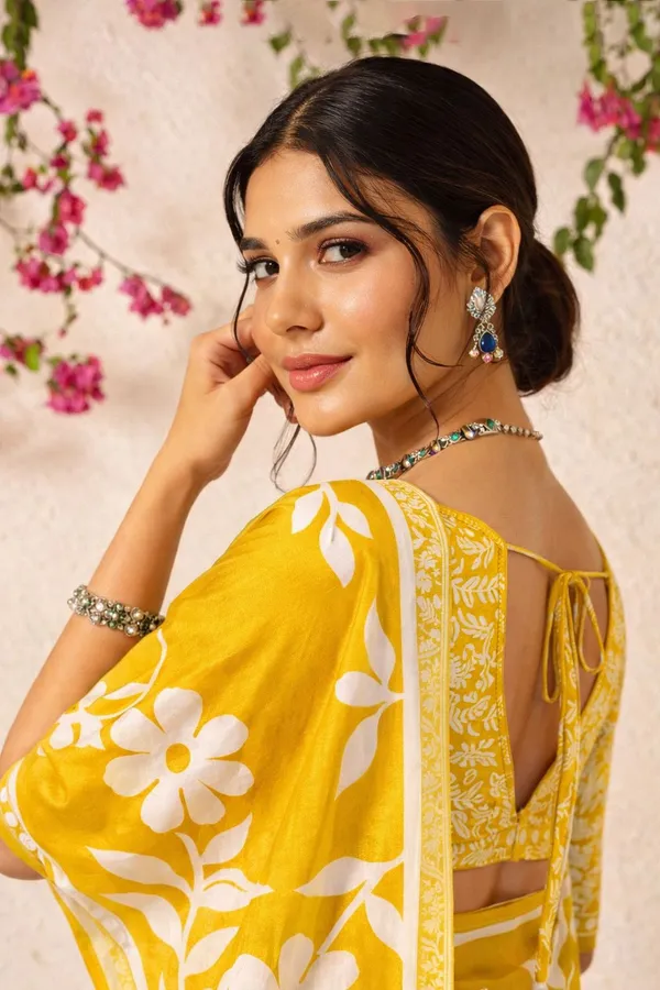 Leelavati_Printed_Floral_Print_Geometric_Print_Blocked_Printed_Daily_Wear_Pure_Cotton_Saree_Gold_And_Yellow