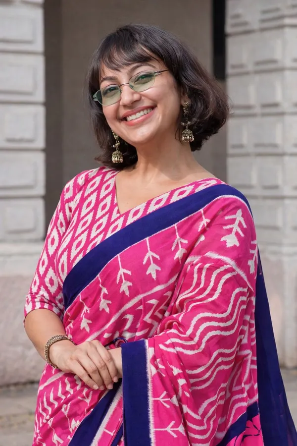 Leelavati_Printed_Floral_Print_Geometric_Print_Blocked_Printed_Daily_Wear_Pure_Cotton_Saree_Pink