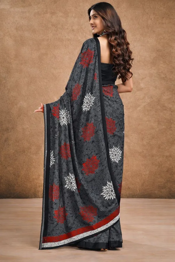 Leelavati_Printed_Floral_Print_Geometric_Print_Blocked_Printed_Daily_Wear_Pure_Cotton_Saree_Grey