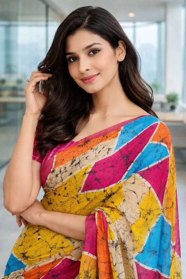 Leelavati_Printed_Floral_Print_Geometric_Print_Blocked_Printed_Daily_Wear_Pure_Cotton_Saree_Yellow
