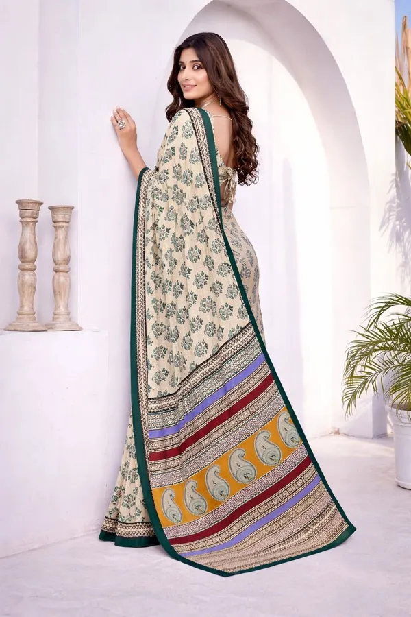Leelavati_Printed_Floral_Print_Geometric_Print_Blocked_Printed_Daily_Wear_Pure_Cotton_Saree_Green