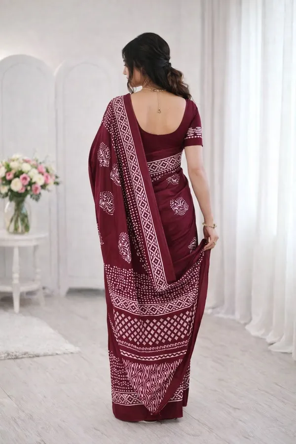Leelavati_Printed_Floral_Print_Geometric_Print_Blocked_Printed_Daily_Wear_Pure_Cotton_Saree_Pink