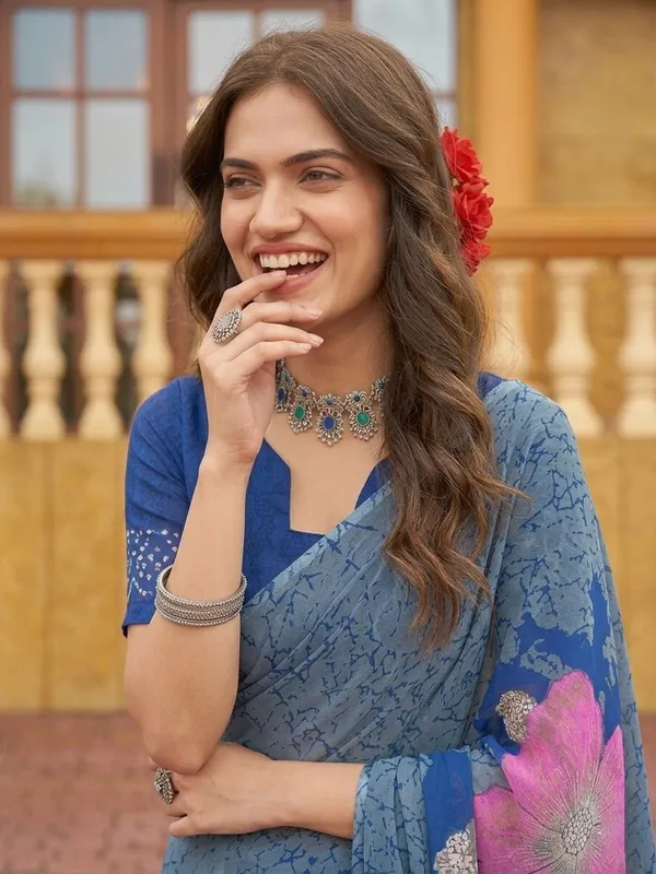 Leelavati_Printed_Floral_Print_Geometric_Print_Blocked_Printed_Daily_Wear_Pure_Cotton_Saree_Grey