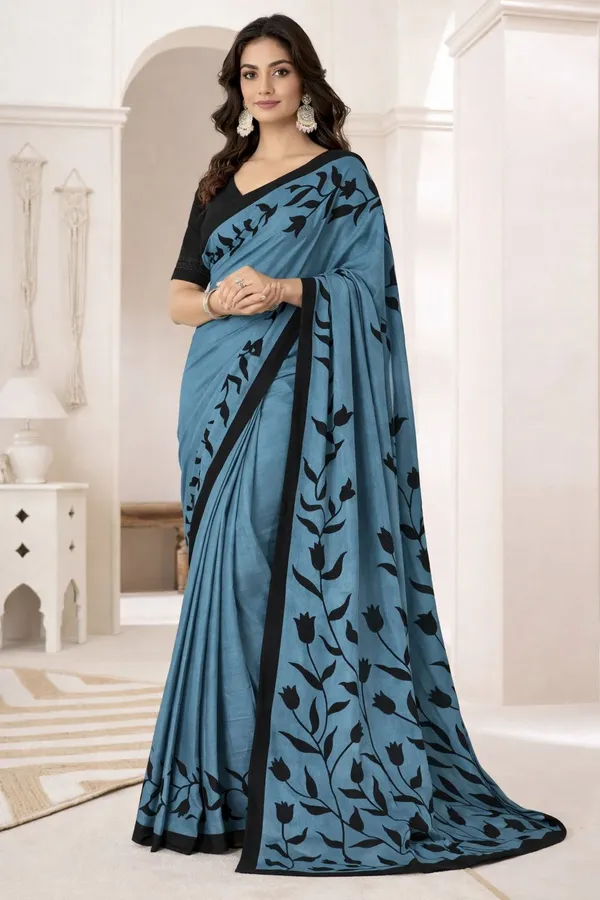 Leelavati_Printed_Floral_Print_Geometric_Print_Blocked_Printed_Daily_Wear_Pure_Cotton_Saree_Grey