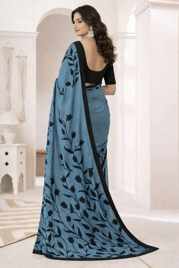 Leelavati_Printed_Floral_Print_Geometric_Print_Blocked_Printed_Daily_Wear_Pure_Cotton_Saree_Grey