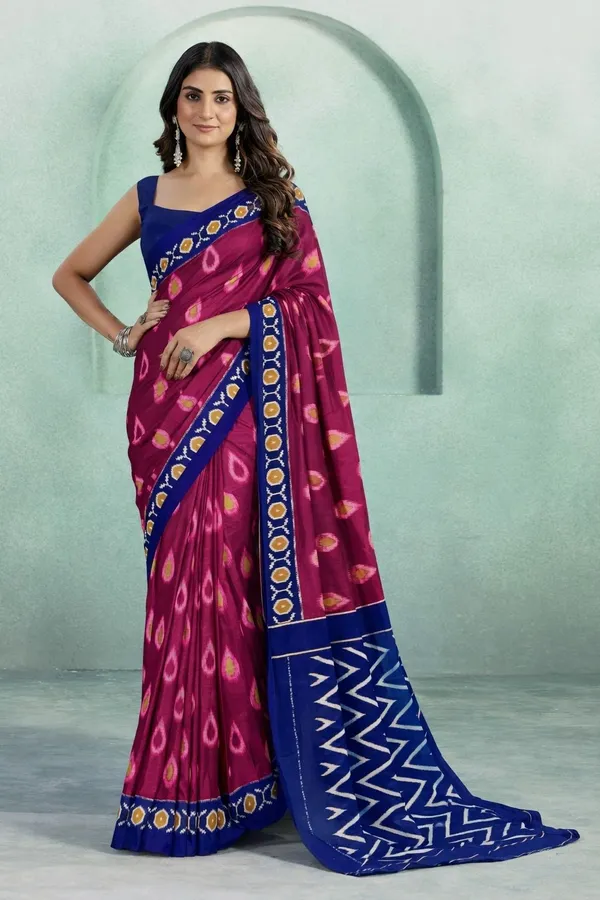Leelavati_Printed_Floral_Print_Geometric_Print_Blocked_Printed_Daily_Wear_Pure_Cotton_Saree_Pink