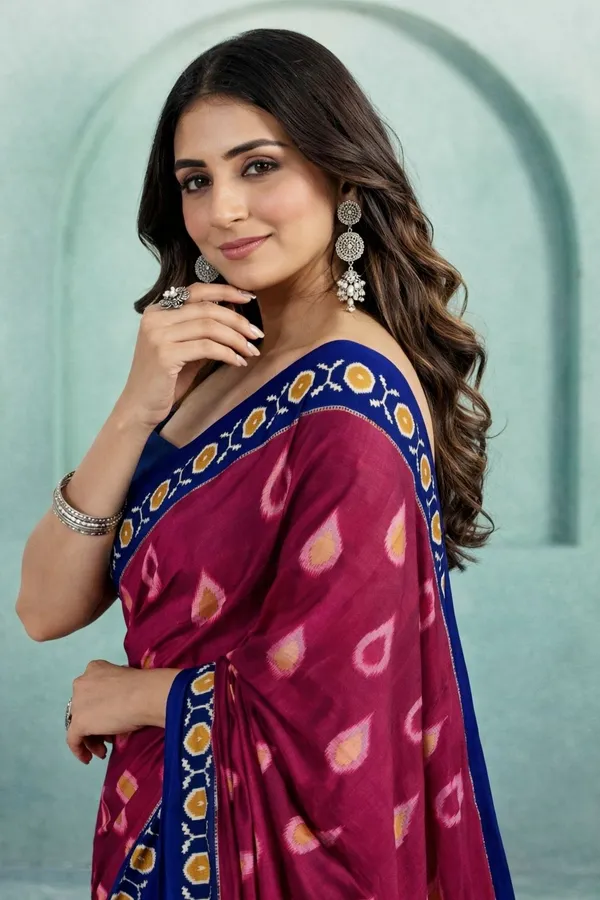Leelavati_Printed_Floral_Print_Geometric_Print_Blocked_Printed_Daily_Wear_Pure_Cotton_Saree_Pink