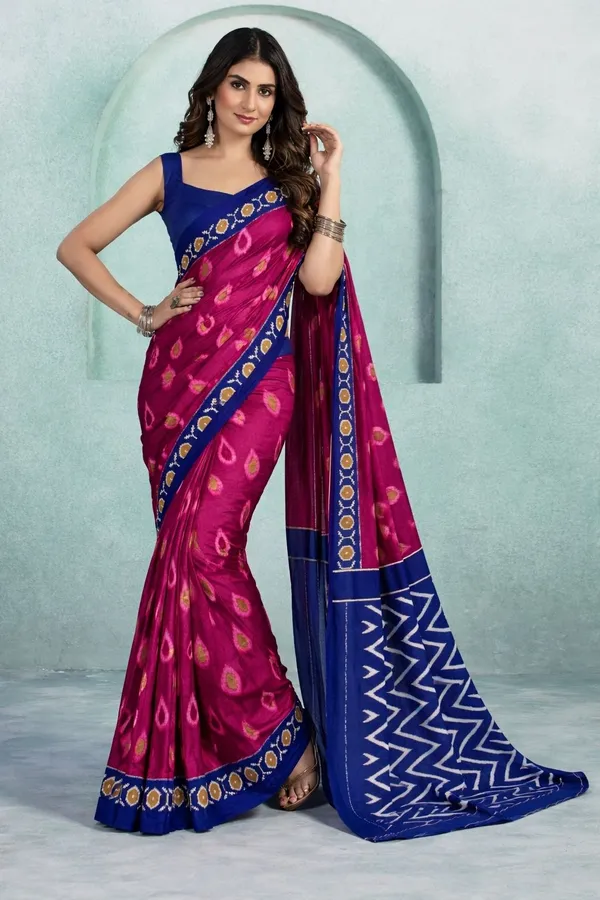 Leelavati_Printed_Floral_Print_Geometric_Print_Blocked_Printed_Daily_Wear_Pure_Cotton_Saree_Pink